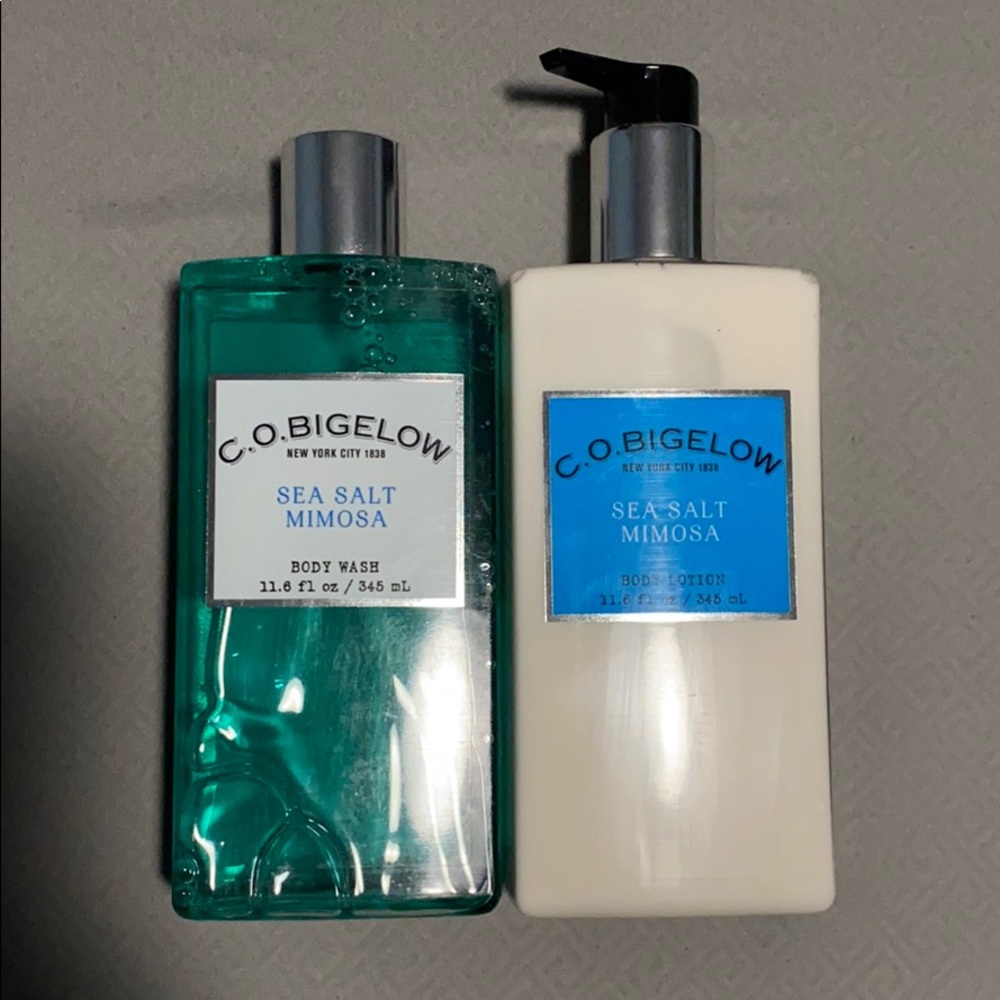 C.O. Bigelow body wash and body lotion